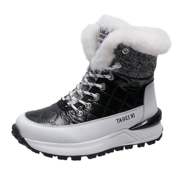 

boots winter shoes women plus size 40 waterproof platform for snow 2021 botas mujer black white