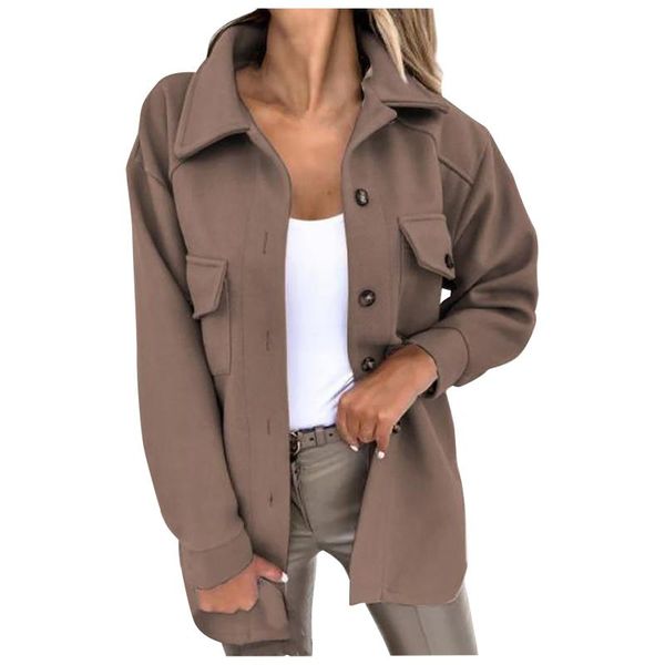 

women's jackets women fashion cardigan chic button office suit coat 2021 spring autumn formal solid long sleeve ladies elegant jacket o, Black;brown