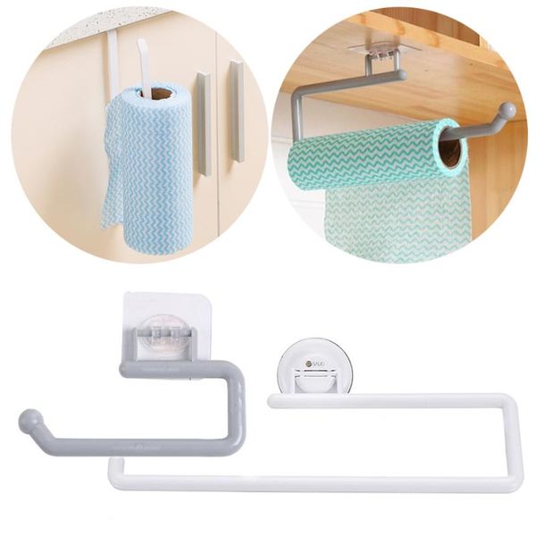 

kitchen storage & organization khgdnor iron roll paper rack cupboard hanging towel holder tissue cling film