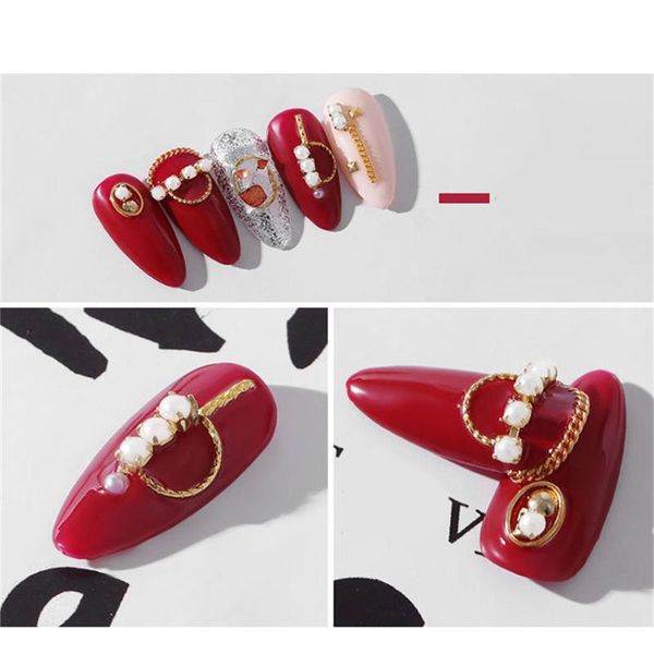 

nail art decorations xzmuv deco chain accessories stickers professional diy decoration supplies pearl women's fashion trend, Silver;gold