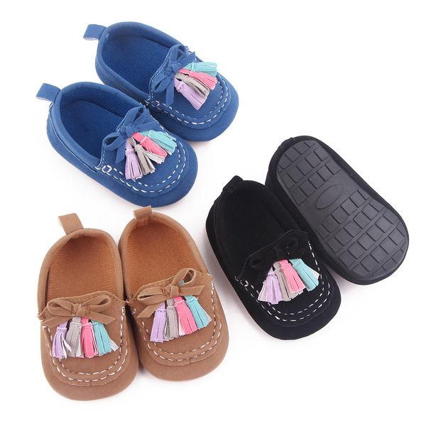 

walker baby shoes 0-1-year-old pea non slip rubber soled tassel toddler 2680
