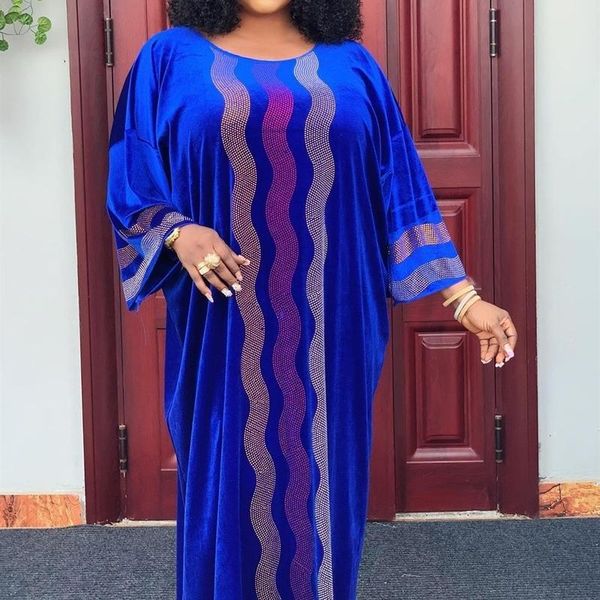 

african dresses for women 2021 velvet dress clothes muslim long maxi africa plus size clothing ladies ethnic, Red