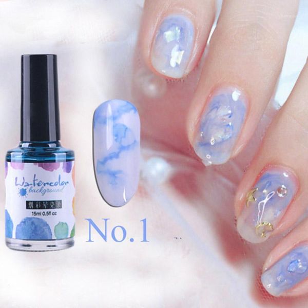 

arrival 1 pcs diy watercolor ink nail polish blooming gel smoke smudge varnish manicure art lacquer decoration1
