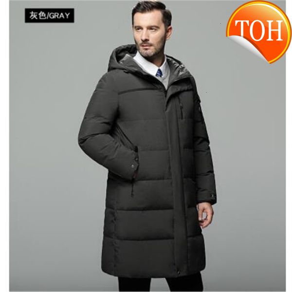 

over-the-knee winter long men's coat thickened outdoor down jacket for middle-aged and elderly, Black
