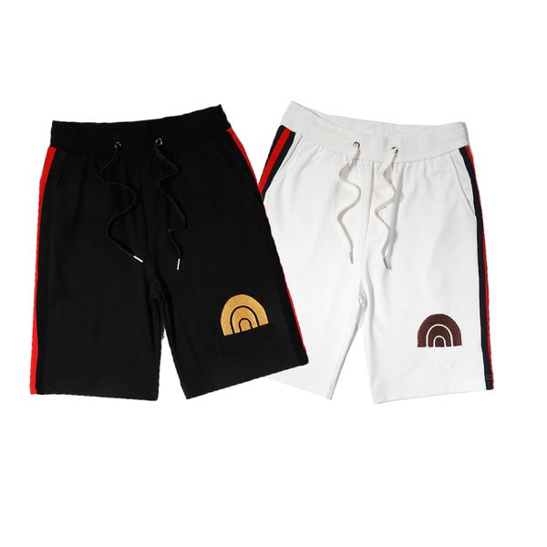 

man's casual shorts men fishion sportshort knee length loose relaxed elastic waist comfortable summer embroidery size m-2xl men pants 2, White;black