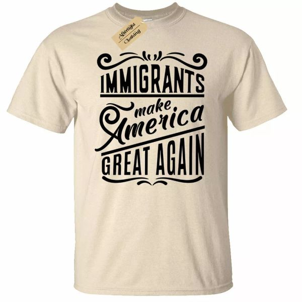 

immigrants make america great again shirt jersey democratic man, White;black