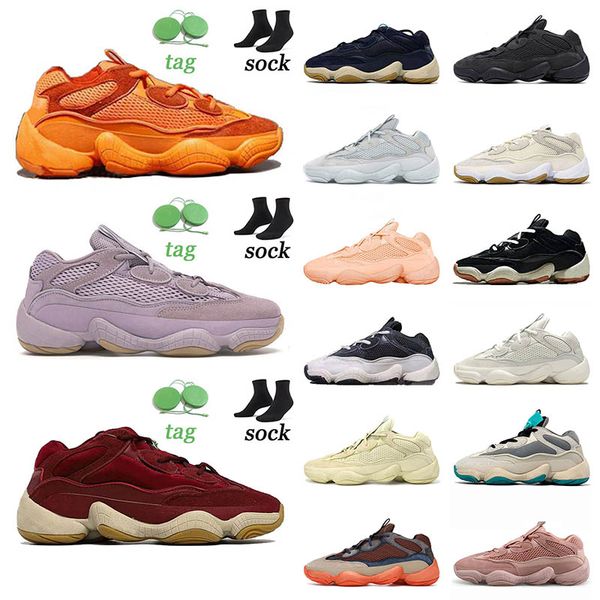 

2021 running shoes yeezy 500 bone white soft vision super moon yellow blush utility black taupe light off womens mens sneakers trainers size, White;red