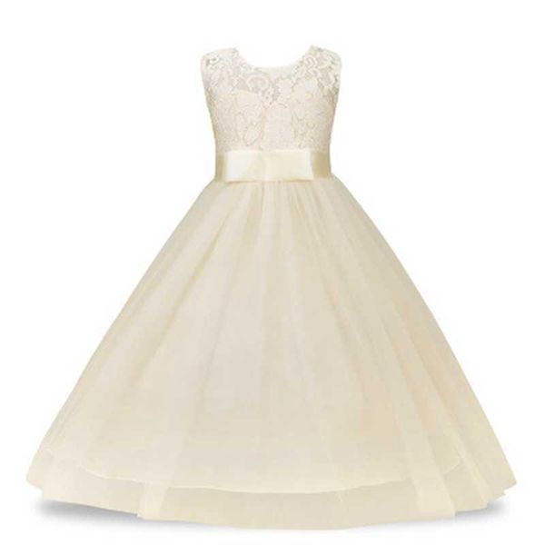 

girl's dresses children bowknot girl wedding dress princess party pageant formal lace back sleeveless tulle 5-14y, Red;yellow