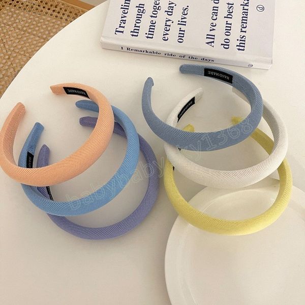 

fashion solid color hairbands hair accessories wide sponge mesh hair hoops for women girls head bands, Slivery;white