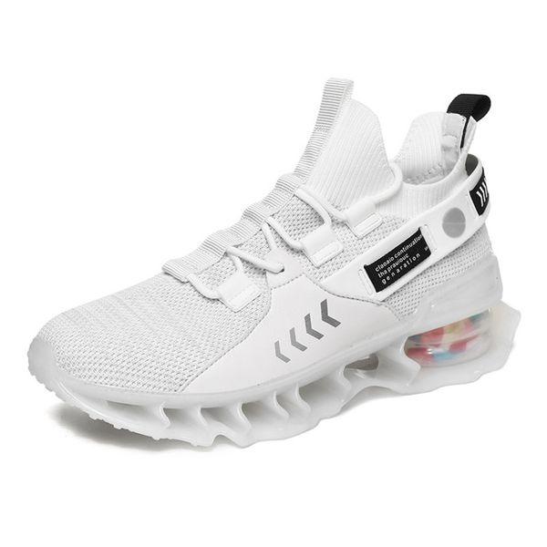 

Autumn new sports mesh comfortable breathable blade bottom fashion versatile multi color men's shoes, White