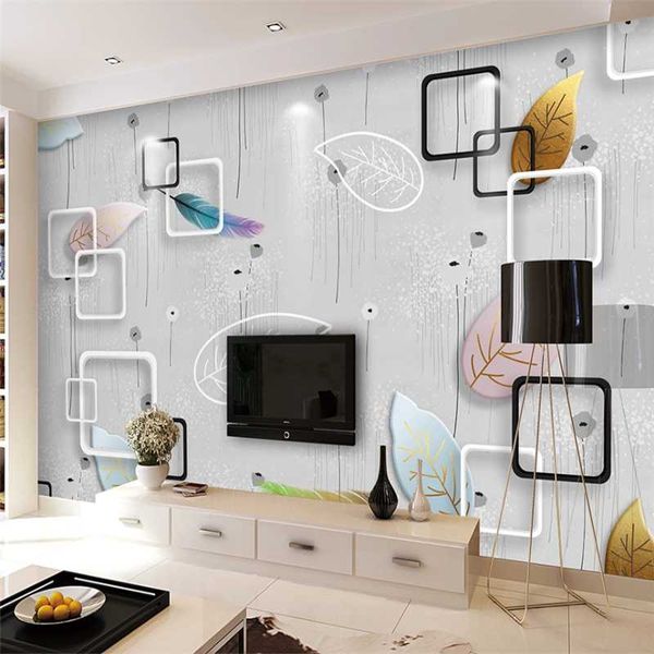 

custom mural wallpaper modern minimalist art leaves background wall painting wallpapers