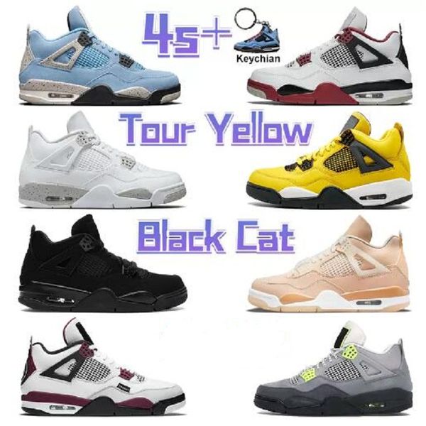 

man 4s 4 basketball shoes university blue white oero shimmer black cat lightning union noir fire red bred pure money metallic purple green s