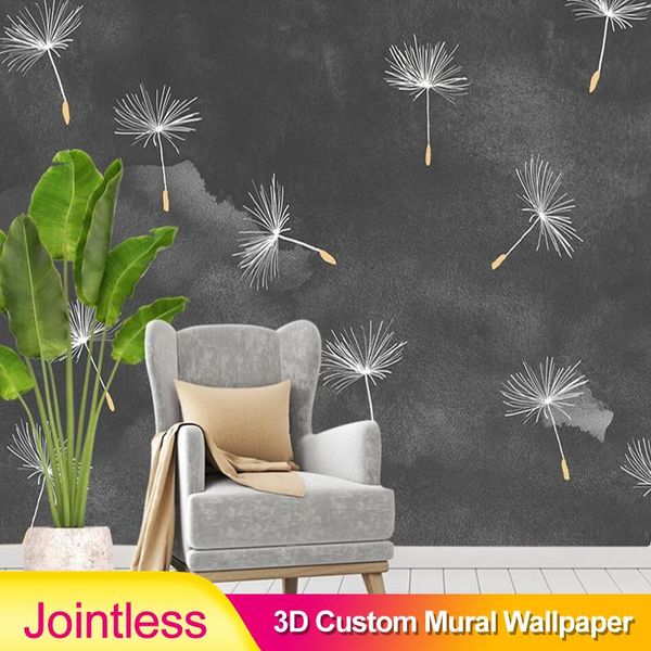 

wallpapers jointless milofi custom 3d wallpaper murals advanced gray abstract small fresh dandelion background wall painting decorative