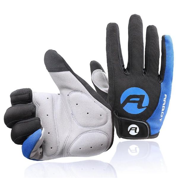 

cycling gloves anti-slip high temperature resistance full finger bicycle motorcycle mtb road bike for touch screen, Black