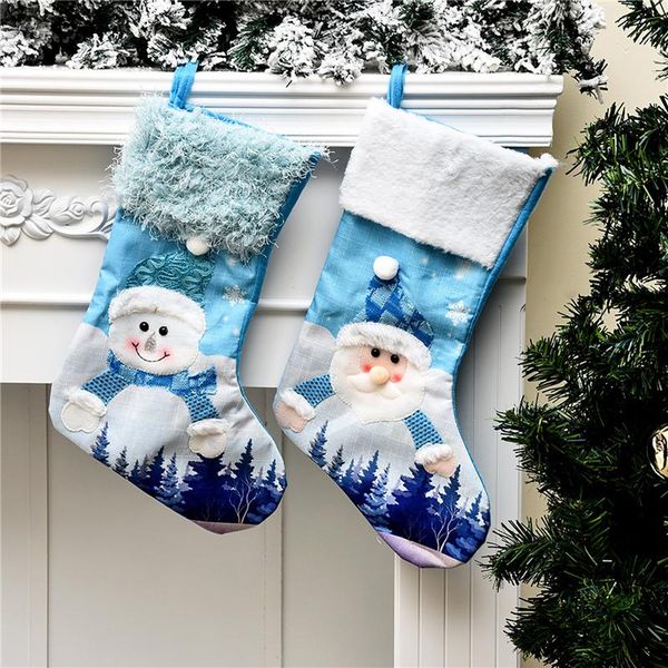 

christmas decorations year 2022 stockings with led light socks snowman santa sack gifts for children xmas tree decor navidad