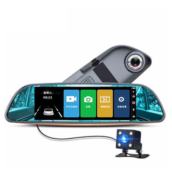 

car rear view cameras& parking sensors aixz dvr 1080p 7.0 inch tft screen video recorder mirror camera dual lens with auto registrator dash
