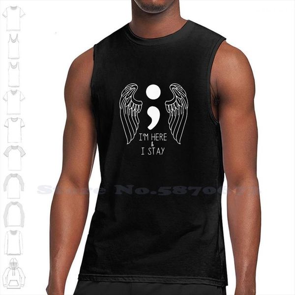

seller im here and i stay wynonna earp merchandise custom funny tank sleeveless vest, White;black