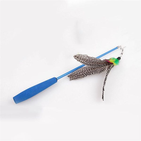 

tease cat sticks three sections stretchable fishing rods cats trainning toys catcher teaser rod with feathers
