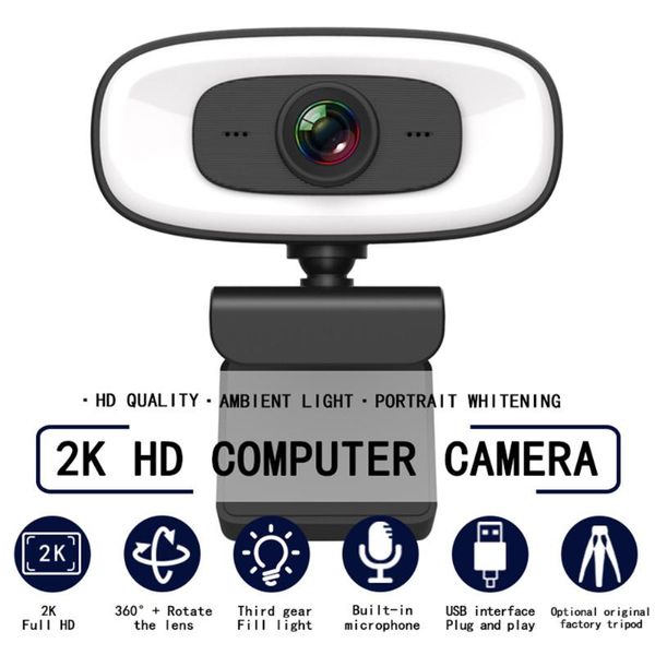 

pc-c10 widescreen video work home accessories usb web camera 2k hd webcam driver microphone for live streaming webcams