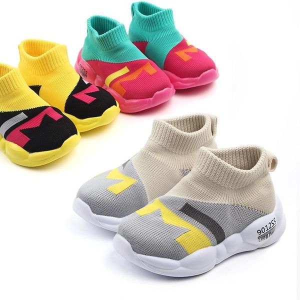 

sneakers kids shoes sport stretch mesh children for boys girls boy running casual tenis infantil, Black;red