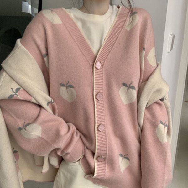 

sweater coat women peach cardigan cute cardigans knitted oversized jacket korean autumn long sleeve pink sweaters, White;black