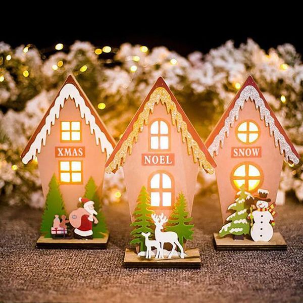 

party masks christmas lighting decoration painting with three-dimensional santa claus decorations in the cabin holiday gifts