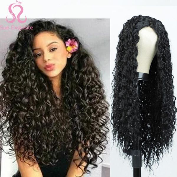 

synthetic wigs sue exquisite long curly for black women cosplay wig lace front red