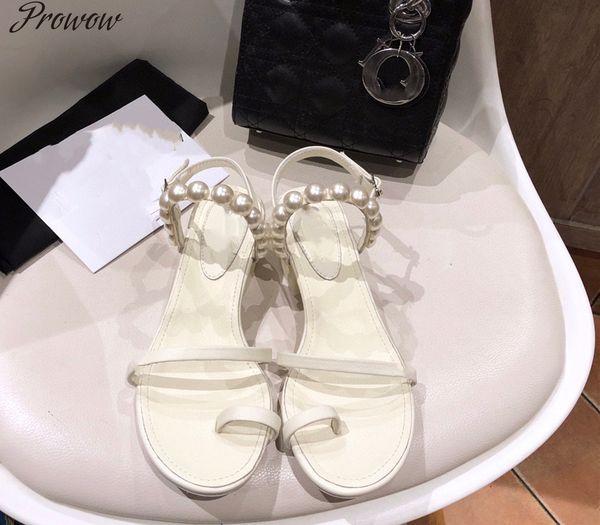 

official website 70% off outlet prowow summer new peep-toe sandal female fairy wind thick heel leather back empty high heels, Black