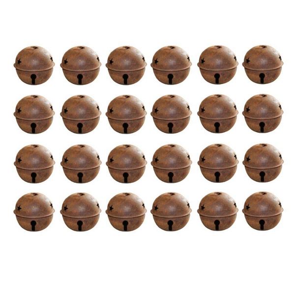 

decorative objects & figurines 40mm rusty metal star cutout jingle bells for christmas holiday craft indoor outdoor home party decorations