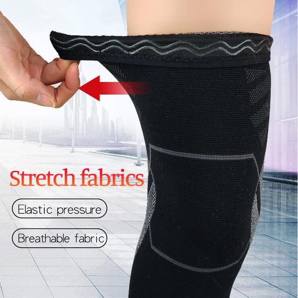 

elbow & knee pads high elastic three-dimensional knitting anti-skid silicone nylon protector breathable running sweat absorption, Black;gray
