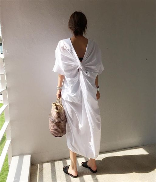 

korean spring and summer big women dress size foral elegant backless cotton o neck, Black;gray