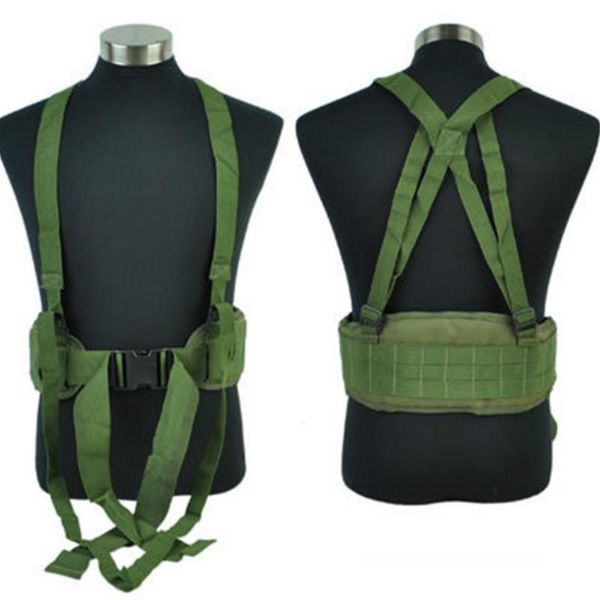 

tactical molle belt men's army special 1000d nylon convenient combat girdle eas h-shaped adjustable soft padded waist support, Black;gray