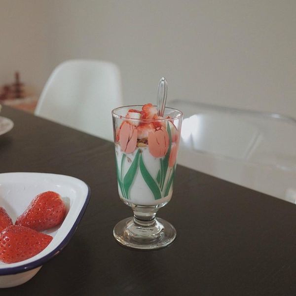 

wine glasses cocktail glass / juice 300ml small daisy tulip water goblet romantic style sweet