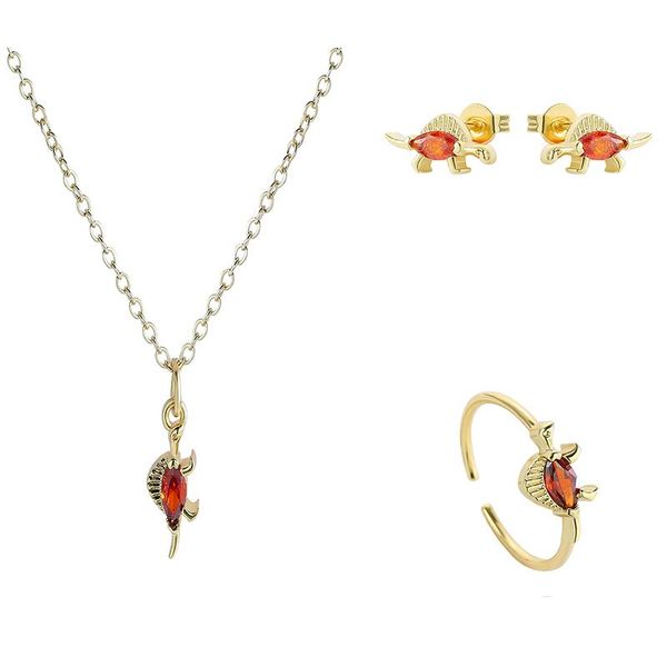 

earrings & necklace 2021 fashion crystal pendants sets for women 4pcs/set sabertooth jewelry set bridal wedding rings ear studs, Silver