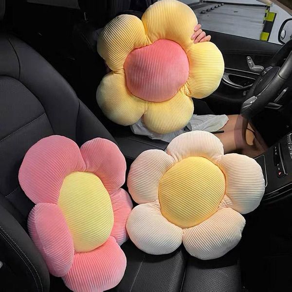 

seat cushions zk30 car plush cushion headrest creative sun flower neck pillow back lumbar head support interior accessories