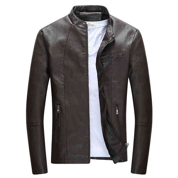 

brand motorcycle autumn and winter clothing men leather ets male fashion outwear casual coats, Black