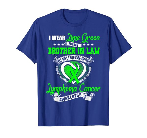 

i wear lime green for my brother in law lymphoma cancer tee, White;black