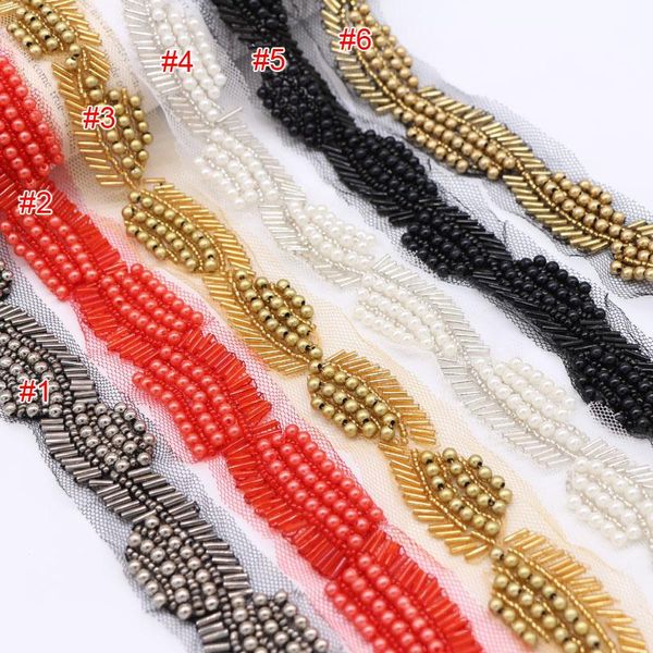 

ribbon 1 yards 2.6-7cm wide black/red/blue tulle mesh beads dress bag belt lace trimn tapes t37x62b200430y, Pink;blue
