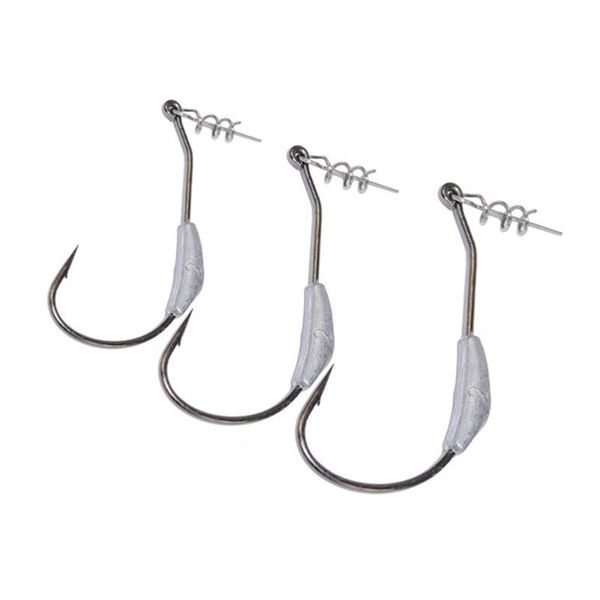 

3pcs multiple sizes fishing hooks strong fish baits holder with spring pin