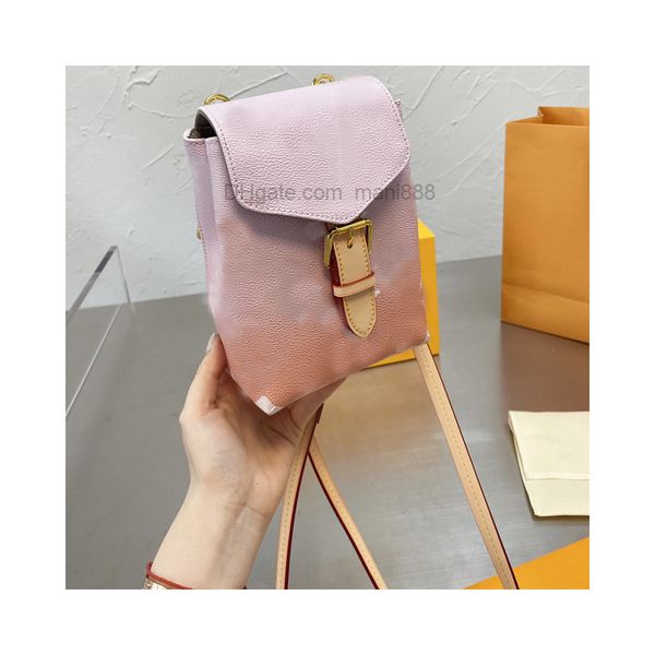 

mini backpack shoulder bags women handbags purse fashion letter gradient color golden hasp backpacks hand cluth bag wallets satchels