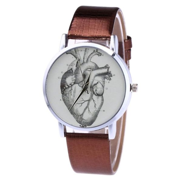 

wristwatches alloy round dial watch quartz illustration watches faux leather strap couple lxh, Slivery;brown