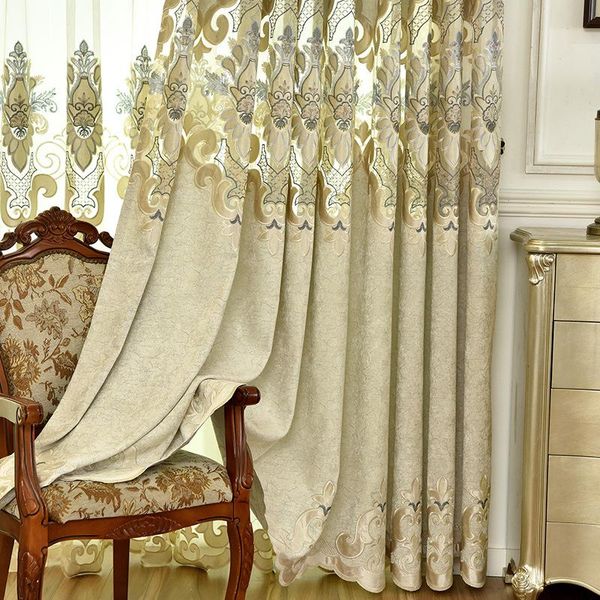 

curtain & drapes high-end chenille embroidered curtains for living room bedroom shading luxury classical embroidery tulle