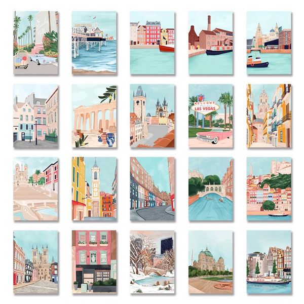 

paintings nordic style postesrs and prints city canvas wall art street view pictures for the home living room decoration