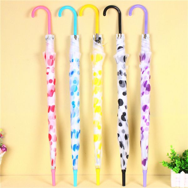 

frosted color lovers long handle sunny semi automatic big dot umbrella