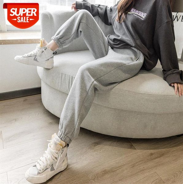 

women's casual sports pants, plus velvet straight loose high waist harem pants black #mq2n, Black;gray
