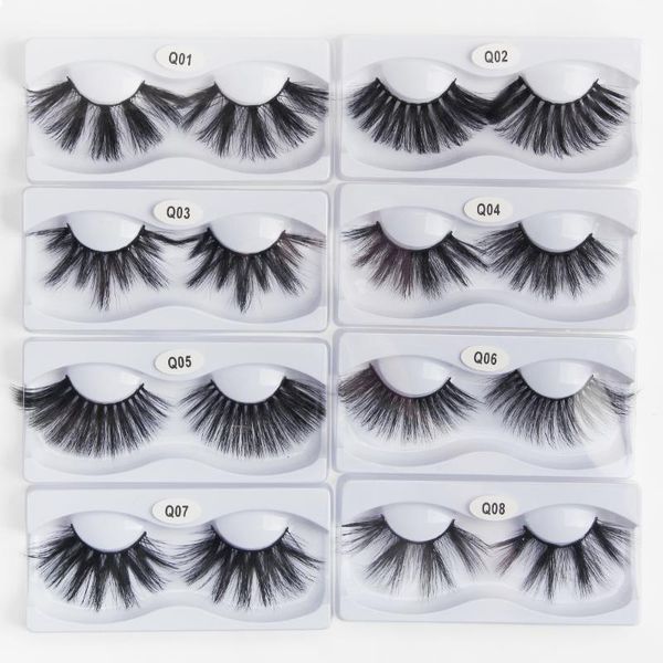

lash mink eyelashes 25mm lashes 3d hair wholesale 100% real handmade crossing thick 8 styles1