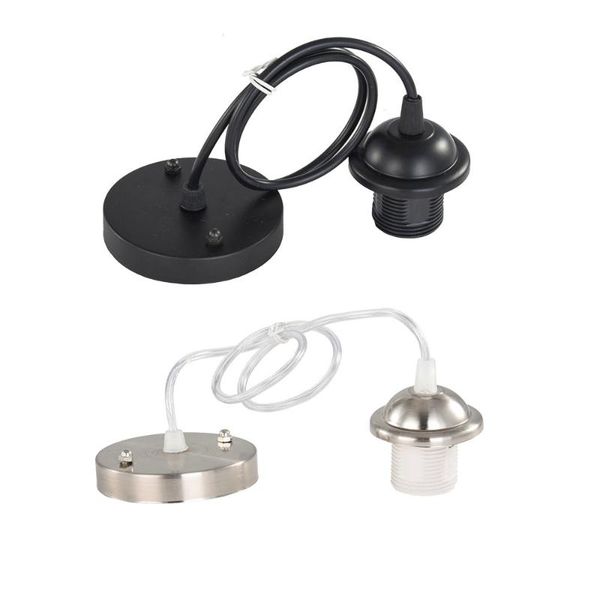 

lamp holders & bases black silver plastic e27/e26 flament bulb base screw edison light dining room droplight socket holder pendant lights