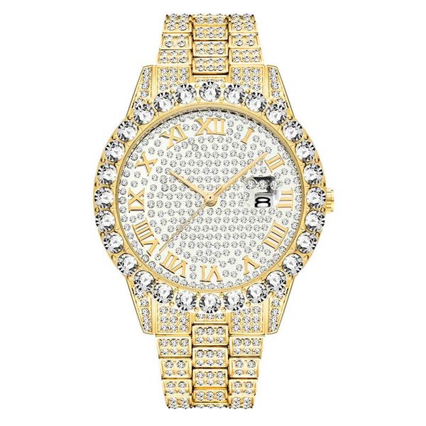 

wristwatches women luxurious full diamond steel strip quartz watches bracelet watch ladies female round gold colour, Slivery;brown