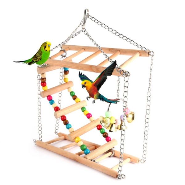 

other bird supplies parrots toys wooden climbing ladder hanging swing exercise macaw stairs bridge pet supply