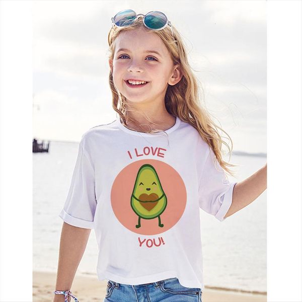 

avocado shirt vegan t girls shirts short korean design cute white kids casual kawaii clothes, Blue